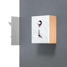 PORTOBELLO marmo bianco Carrara/rovere Domeniconi Orologio cucu parete appoggio
