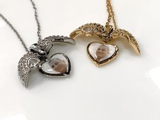 Collana Cuore Ali d' Angelo personalizzabile con Foto in Acciaio