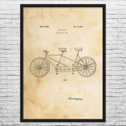 Tandem bike patent wall - tandem,