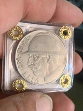 20 LIRE ELMETTO O CAPPELLONE 1928 BB+ PERIZIATO NON COMUNE