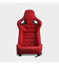 Coppia Sedili sportivi avvolgenti auto in pelle rossi con cuciture nere N502