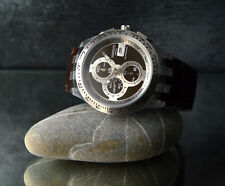 SWATCH IRONY DIAPHANE AUTOMATIC CHRONO SVGK408 RIGHT TRACK BROWN CHRONOGRAPH 44M