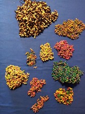 SET BRACCIALI CON PERLINE DI LEGNO VINTAGE VARI COLORI N°62  (s3)