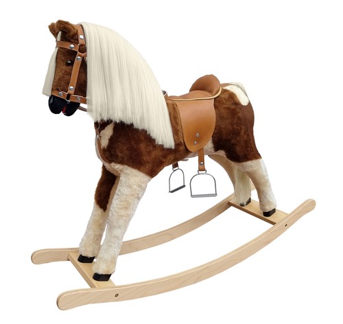 Cavallo dondolo marrone - a,