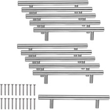 10 X Barre Maniglie Acciaio Inox Satinato 96 Mm Fori per Ante Cucina Mobili