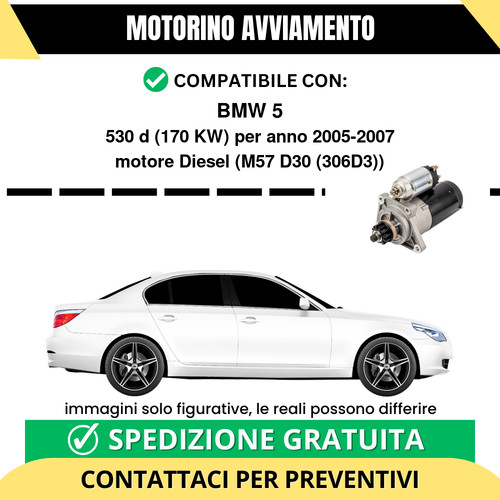 Motorino avviamento bmw 530d - motorino, 5
