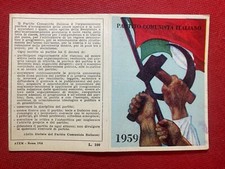 L37) TESSERA PCI 1959 - BAZZANO (BO) Partito Comunista Italiano ORIGINALE TIMBRO