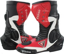 Moto Stivali IN Pelle Ducati Colore Rosso Bianco Impermeabile