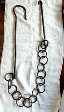 Antica catena da camino in ferro battuto forgiato E GIÀ Pulito