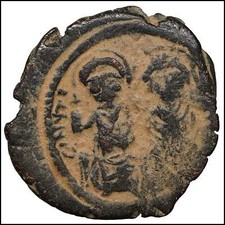 Giustino II Mezzo Follis monete antiche bizantine Impero byzantine coins