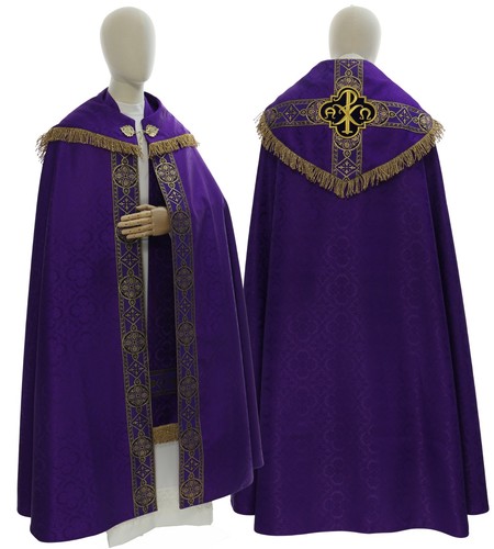 Piviale gotico viola con stola - piviale,