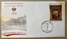 MONACO - FDC - Arte sacra. pala d'altare di Louis Brea (1450-1523)