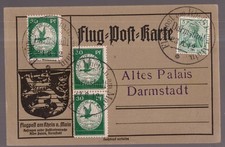 Germania, 1912 Reno Principale cartolina volata con tre 30 pf. francobolli verdi -HD30