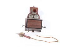 Vecchio legno telefono pensile - legno,