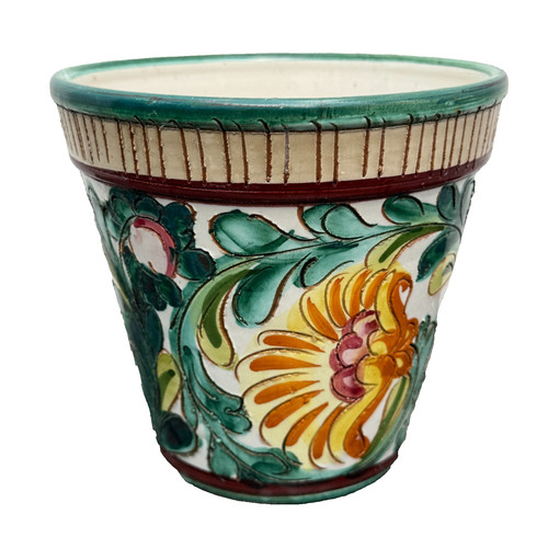 Fioriera ceramica dipinta a - in,