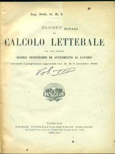 Elementi calcolo letterale - elementi,