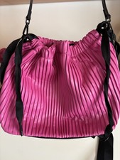 Borsa Borse Shopper Ecopelle Tracolla Manici Coulisse Fucsia
