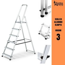 Scala in alluminio pieghevole 3 tre gradini da interno esterno salvaspazio