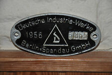Altes Blechschild/Lok,Reichsbahn 1956,Deutsche Industrie-Werke Belin-Spandau