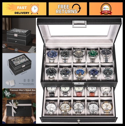 Slot watch box organizer - 20-slot,