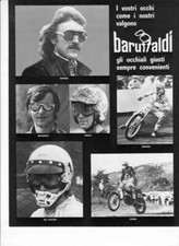 advertising Pubblicità-OCCHIALI  MOTO BARUFFALDI 1977 -MOTOCROSS SPEEDWAY EPOCA