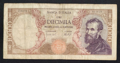 10000 lire michelangelo - 10000,