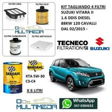 KIT TAGLIANDO 4 FILTRI OLIO BARDAHL 5W30 C3-C4 SUZUKI VITARA II 1.6D 88KW 120 CV