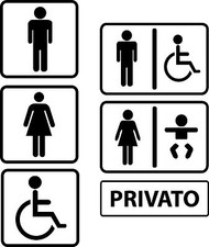 ADESIVO STICKERS DECAL BAGNO UOMO DONNA TOILETTE RESTROOM PORTA UFFICIO NEGOZIO