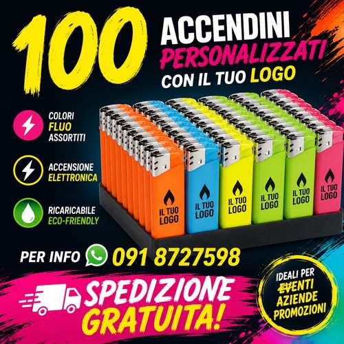 100 accendini fluo - 100,