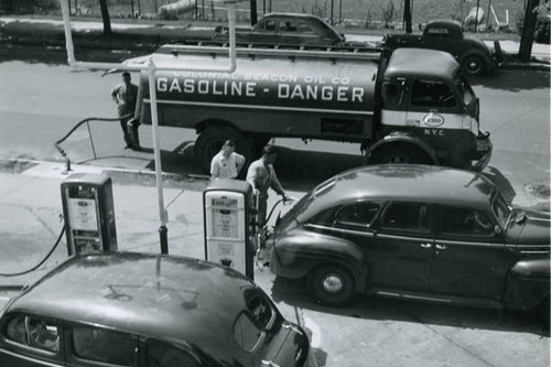 Esso tank truck its - , driver