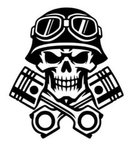 Skull teschio adesivi - 2x,