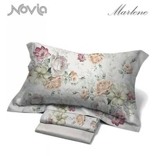 Completo lenzuola NOVIA  in 100% cotone pregiato - Con Federe 4 Volani