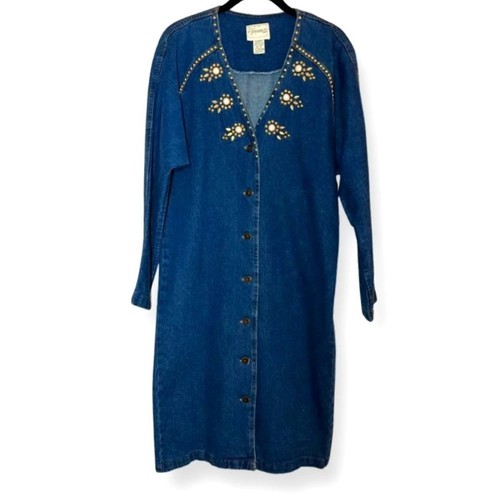 Abito midi denim manica - , lunga