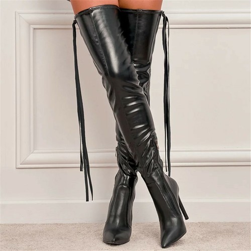 Stivali pelle sexy coscia - pelle,