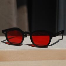 Occhiali da sole rossi Johnny Depp nuovi fatti a mano occhiali da sole rossi ciechi