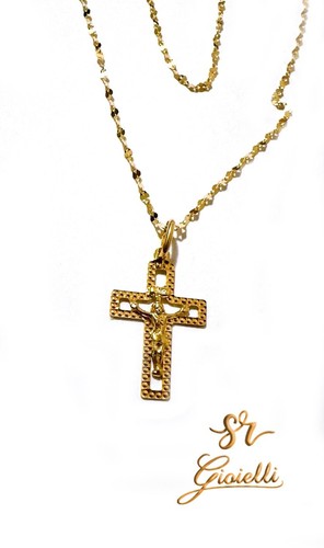 Collana oro giallo con croce - con,