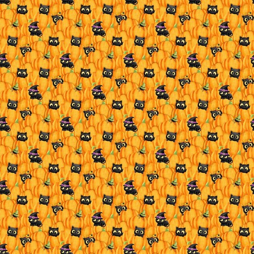 Tessuto halloween kitty - tessuto, |