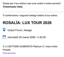 Biglietto ROSALÍA Milano