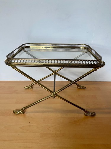 Tavolino ottone con vetro - ottone,