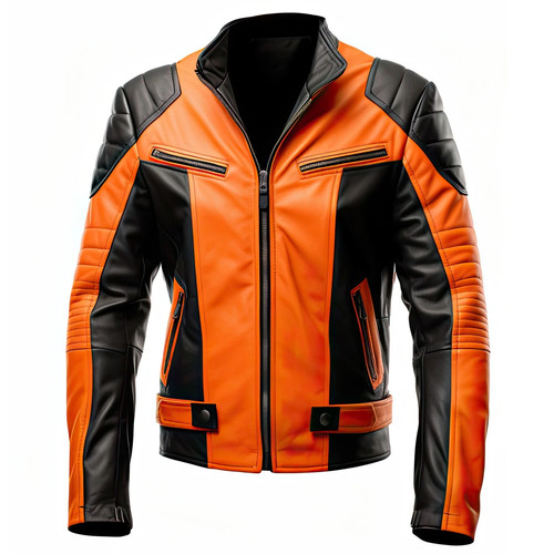 Giacca pelle uomo - , arancione