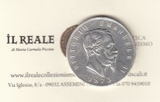 VITTORIO EMANUELE II 5 LIRE 1873 VARIANTE/DIFETTO DI CONIO,SCRITTA FERT,PERIZIAT