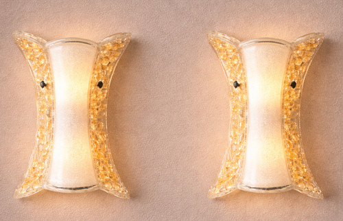 Coppia applique murano oro - applique,