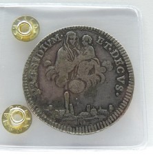 RARA MONETA ARGENTO 1/2 SCUDO DA 5 PAOLI STATO PONTIFICIO 1796 "BOLOGNA", BB/BB+
