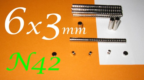 Magneti neodimio 6x3 - magneti, mm
