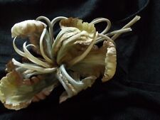 SPILLA FIORE ORCHIDEA- TESSUTO SETA - VERDE/MARRONE - 