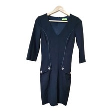 Versace Jeans Vestito Bodycon Nero IT 40 UK 8 Vedi Descrizione