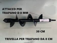 TRIVELLA PER TRAPANO IN METALLO PER ORTI E GIARDINI E TERRENO O SABBIA DURA