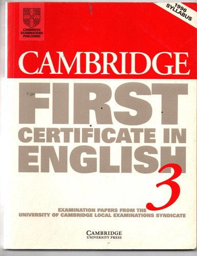Cambridge first certificate - certificate, in