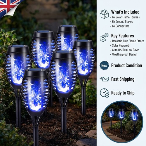 Luci torcia solare blu - luci,
