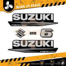 Decalcomania Adesivi Motore Fuoribordo Suzuki DF 6 cv A - Four Stroke BLACK